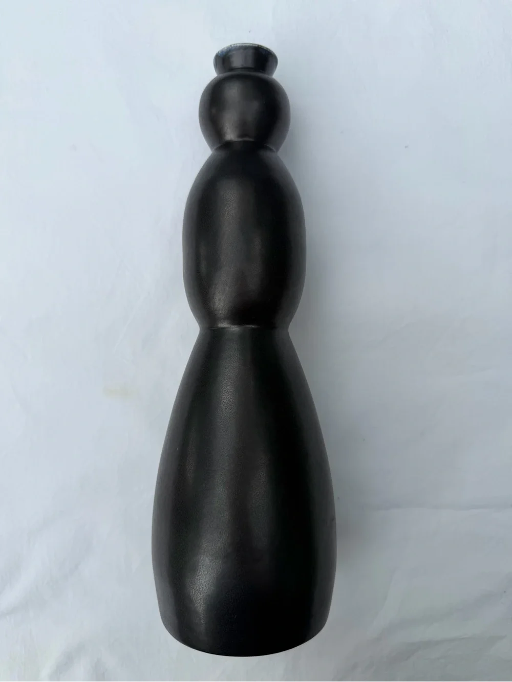 Black Modern Sculptural Vase - Lieberman Pottery. Handmade